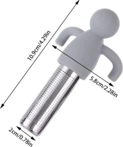 Theemannetjes - Theefilter Voor Losse Thee - Thee Infuser - Thee Zeef - Siliconen - Vaatwasserbestendig - Grijs - 2stuks -Koffiedrank Winkel 1006x1200 2