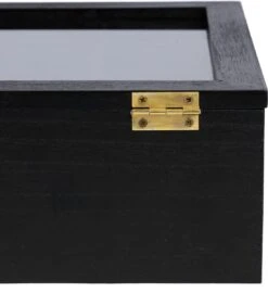 CasaLupo Theedoos Zwart 9-vaks - Met Fluweel - 23 X 23 Cm -Koffiedrank Winkel 1099x1200