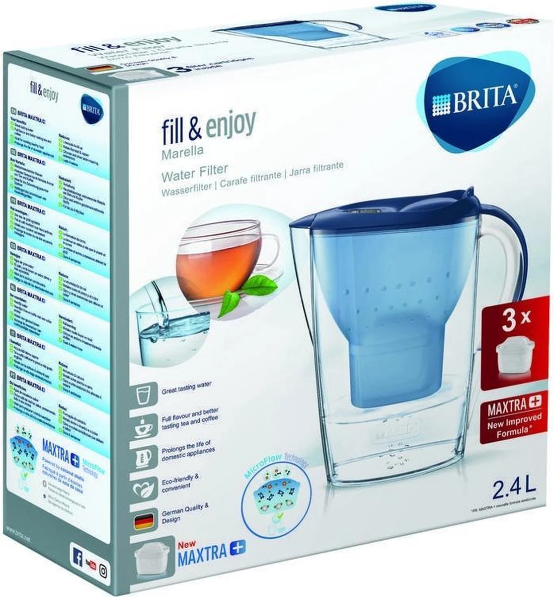 BRITA - Waterfilterkan Marella Cool - Blauw - 2,4L + 3 MAXTRA+ Waterfilterpatronen 15 BRITA - Waterfilterkan Marella Cool - Blauw - 2,4L + 3 MAXTRA+ Waterfilterpatronen - Afbeelding 15