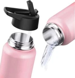 Thermosfles - Pastel Pink - 1 Liter - Extra Dop Met Rietje & Drinktuit - Thermosflessen - Isoleerfles - BPA Vrij - Lekvrij - Thermosfles 1 Liter - Isoleerfles 1 Liter - Thermoskan - Isoleerbeker - Thermosbeker -Koffiedrank Winkel 1156x1200 8