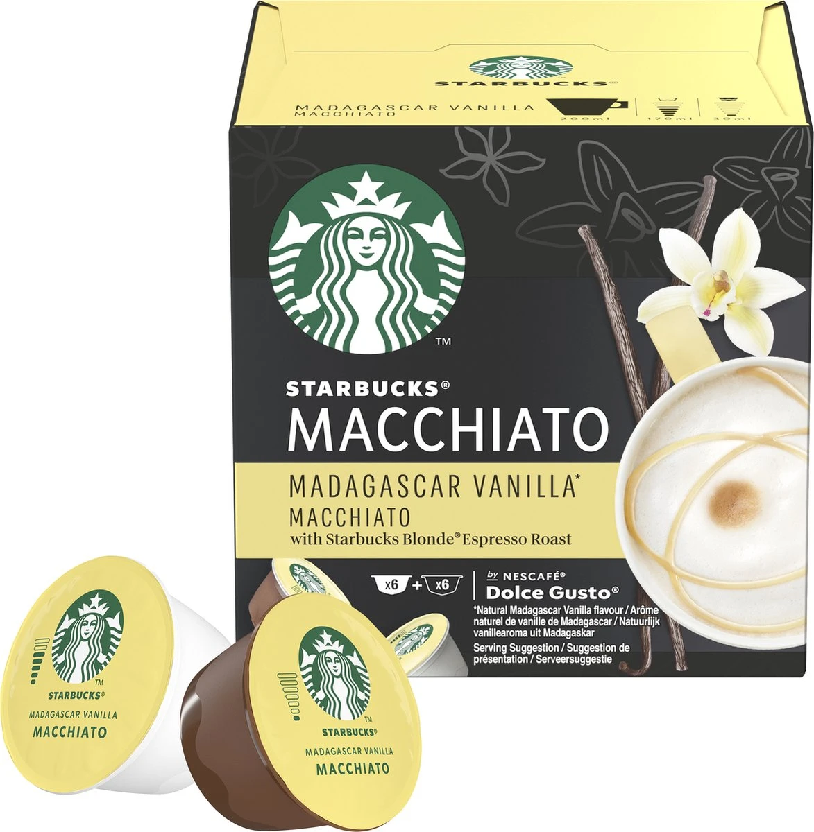 Starbucks By Dolce Gusto Capsules Madagascar Vanilla Macchiato- 3 Doosjes à 12 Koffiecups 2 Starbucks By Dolce Gusto Capsules Madagascar Vanilla Macchiato- 3 Doosjes à 12 Koffiecups - Afbeelding 2