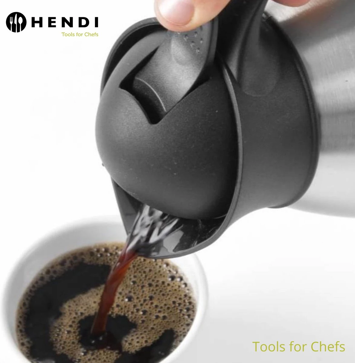 Hendi Thermoskan 2 Liter - Isoleerkan Met Drukknop - Zwart - Ø14,5x(H)26cm 5 Hendi Thermoskan 2 Liter - Isoleerkan Met Drukknop - Zwart - Ø14,5x(H)26cm - Afbeelding 5