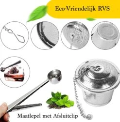 TeaLux 5-Delig RVS Theefilters Set Met Maatlepel En Lekbakjes En Knijper - Theezeef Voor Losse Thee En Kruiden - Tea InfuserStrainer Giftset - Verse Thee FilterZeef Cadeau Pakket - Kruidenbuiltje Ei Met Onderzetters - Geschenkset -Koffiedrank Winkel 1175x1200 1