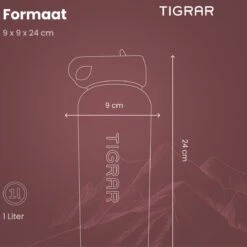 Tigrar - Waterfles Met Rietje - Drinkfles 1 Liter - Thermosfles - RVS - Rood - Incl. Extra Dop, 3 Rietjes En Reiniger -Koffiedrank Winkel 1198x1200 1