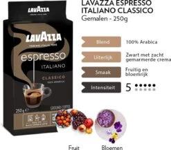 Lavazza Espresso Italiano Classico Gemalen / Filterkoffie - 8 X 250 Gram -Koffiedrank Winkel 1200x1053 2
