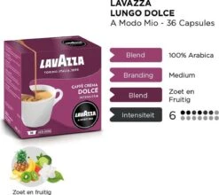 Lavazza A Modo Mio Lungo Dolce 36 Stuks -Koffiedrank Winkel 1200x1068 1