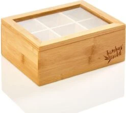 Bambuswald© Houten Theedoos Met 6 Vakken Gemaakt Van 100% Duurzame Bamboe -Koffiedrank Winkel 1200x1075 3
