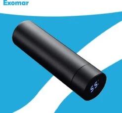 Exomar® Slimme Thermosfles Met LCD Temperatuur Display - Curver Isolatiefles 500 ML - Matte Finish - Thermosbeker - Isoleerfles - Dubbelwandige Thermosfles - Thermoskan - Travel Mug - Bidon Drinkfles - Drinkflessen - RVS - Koffiebeker - Smart Thermos -Koffiedrank Winkel 1200x1114