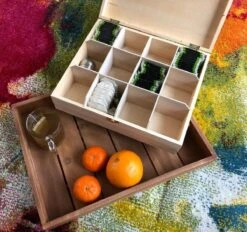 12 Vaks Theedoos - Houten Theedoos -Koffiedrank Winkel 1200x1126 1