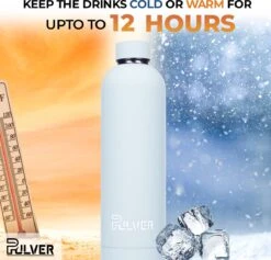 Pulver - RVS Thermosfles / Drinkfles – BPA Vrij – 750 Ml - Waterfles Met Draaidop – Drinkfles – Dubbele Isolatie - Rubberen Coating- Licht Groen -Koffiedrank Winkel 1200x1150 2