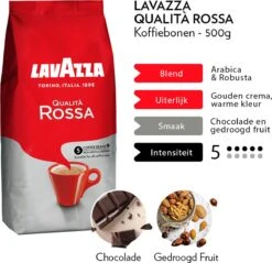 Lavazza Qualita Rossa Koffiebonen - 500g -Koffiedrank Winkel 1200x1162 3