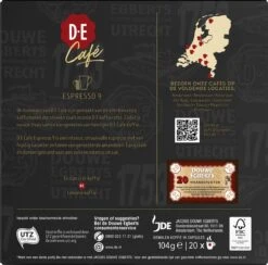 Douwe Egberts D.E Café Espresso Koffiecups - Intensiteit 9/12 - 10 X 20 Capsules -Koffiedrank Winkel 1200x1186 5