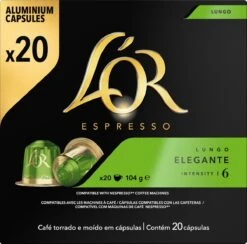 L'OR Lungo Elegante Koffiecups - Intensiteit 6/12 - 10 X 20 Capsules -Koffiedrank Winkel 1200x1187 12