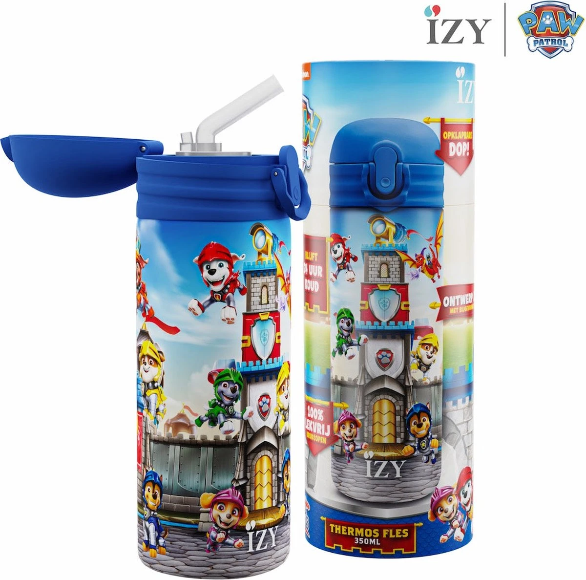IZY Bottles X Paw Patrol - Rescue Knights | 350 ML | Kinderen | Thermosfles | Drinkfles | Waterfles | Schoolfles | Isoleerfles | Beker | Drinkbeker | Koud | Warm | Fles | Kinder | Back To School | 350ml 1 IZY Bottles X Paw Patrol - Rescue Knights | 350 ML | Kinderen | Thermosfles | Drinkfles | Waterfles | Schoolfles | Isoleerfles | Beker | Drinkbeker | Koud | Warm | Fles | Kinder | Back To School | 350ml
