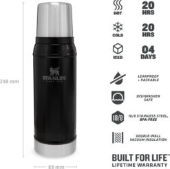 Stanley The Legendary Classic Bottle 0,75L - Thermosfles - Matte Black -Koffiedrank Winkel 1200x1196 1