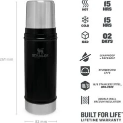 Stanley The Legendary Classic Bottle 0,47L - Thermosfles - Matte Black -Koffiedrank Winkel 1200x1199