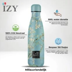IZY Bottles X Van Gogh Museum - Amandelbloesem | 500 ML | Thermosfles | Drinkfles | Waterfles | Schoolfles | Isoleerfles | Beker | Drinkbeker | Koud | Warm | Fles | Back To School | 500ml -Koffiedrank Winkel 1200x1200 125