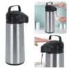 Cheqo® Thermos Pomp - 1.8L Roestvrij Staal - Isoleerkan Met Pomp - Thermoskan Met Pomp - Zwarte Dop & Handvat - Houdt 6 Uur Warm - 1800ml - Afmeting 17x14x36cm