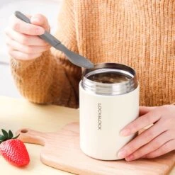 Lock&Lock RVS Thermos Lunchbox - Voedselcontainer - Voedseldrager - Lunchpot - Snackbox - Soepbeker To Go - Warme Maaltijden - Volwassenen - 500ml - Houdt Tot 6 Uur Warm - Lekvrij - Wit -Koffiedrank Winkel 1200x1200 352