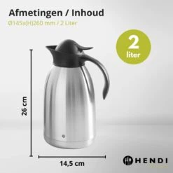 Hendi Thermoskan 2 Liter - Isoleerkan Met Drukknop - Zwart - Ø14,5x(H)26cm 14 Hendi Thermoskan 2 Liter - Isoleerkan Met Drukknop - Zwart - Ø14,5x(H)26cm -Koffiedrank Winkel 1200x1200 399
