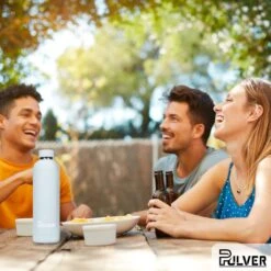 Pulver - RVS Thermosfles / Drinkfles – BPA Vrij – 750 Ml - Waterfles Met Draaidop – Drinkfles – Dubbele Isolatie - Rubberen Coating- Licht Groen -Koffiedrank Winkel 1200x1200 453