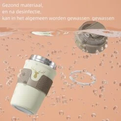 Floraweg Cup - Drinkbeker To GO- Lekvrij Dubbelwandig ,RVS 316, Thermosbeker Koffiebeker- Koffie En Thee - 400ml Waarschuw En Koud Drankje- Grijs -Koffiedrank Winkel 1200x1200 48