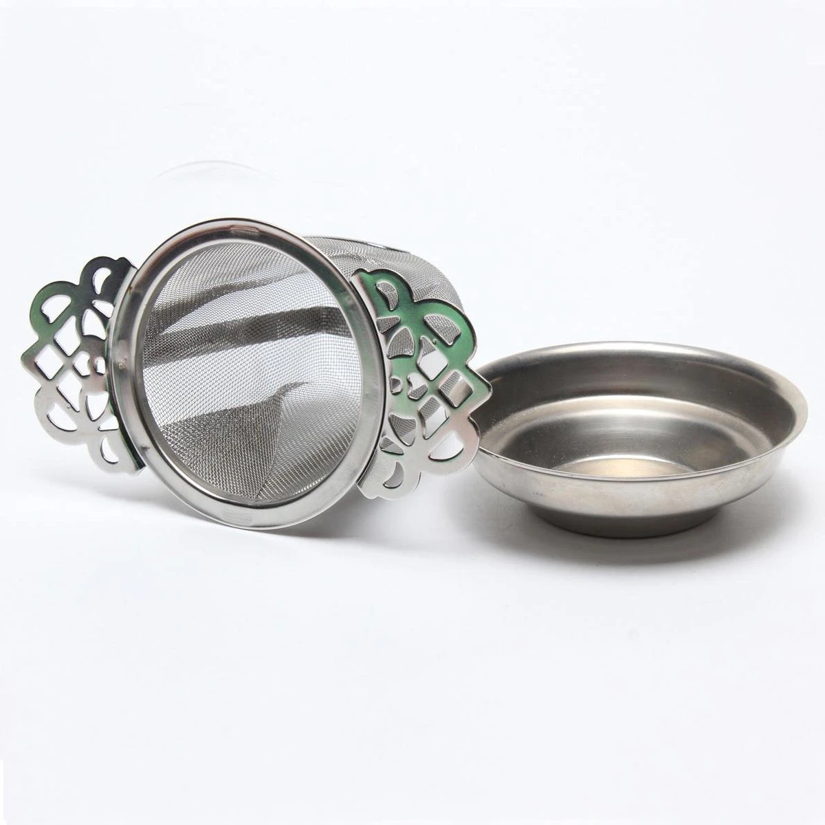 Merkloos ARELO Theezeef Met Uitlekschaaltje - RVS - 2 Stuks 2 Merkloos ARELO Theezeef Met Uitlekschaaltje - RVS - 2 Stuks - Afbeelding 2