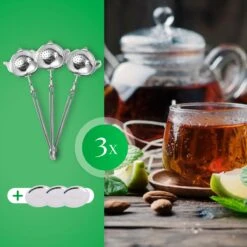 Theezeef Met Handvat Inclusief Lekplaatje - Set Van 3 Stuks - Thee Ei Voor Losse Thee - Theefilter Voor Losse Thee - Thee Infuser 15 Theezeef Met Handvat Inclusief Lekplaatje - Set Van 3 Stuks - Thee Ei Voor Losse Thee - Theefilter Voor Losse Thee - Thee Infuser -Koffiedrank Winkel 1200x1200 525
