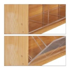 Relaxdays Theedoos 5 Vaks - Theekist - Theezakjeshouder - Bamboe - Voor Ca. 10 Theezakjes -Koffiedrank Winkel 1200x1200 532