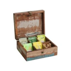 Raw Materials Scrapwood Theedoos – 6 Vakken – Gerecycled Hout -Koffiedrank Winkel 1200x1200 546