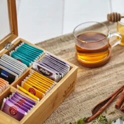 Bambuswald© Houten Theedoos Met 6 Vakken Gemaakt Van 100% Duurzame Bamboe -Koffiedrank Winkel 1200x1200 556