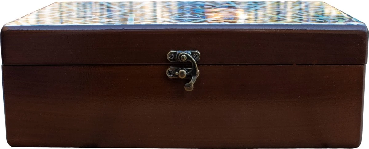 Perzische Theedoos Dahlia 20x30cm- Perzisch Patroon - Houtwerk - Persis Treasures 5 Perzische Theedoos Dahlia 20x30cm- Perzisch Patroon - Houtwerk - Persis Treasures - Afbeelding 5