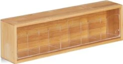 Relaxdays Theedoos 5 Vaks - Theekist - Theezakjeshouder - Bamboe - Voor Ca. 10 Theezakjes -Koffiedrank Winkel 1200x626