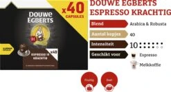 Douwe Egberts Espresso Krachtig (10) - 5 X 40 Koffiecups -Koffiedrank Winkel 1200x653