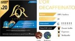 L'OR Espresso Decaffeinato (6) - 10 X 20 Koffiecups -Koffiedrank Winkel 1200x656 2