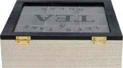 Merkloos Theekist - Bruin - Hout 9-Vaks - Glazen Deksel - Theedoos - Tea Break -Koffiedrank Winkel 1200x660