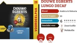 Douwe Egberts Lungo Decaf (6) - 10 X 20 Koffiecups -Koffiedrank Winkel 1200x681 1