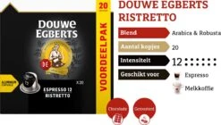 Douwe Egberts Espresso Ristretto (12) - 10 X 20 Koffiecups -Koffiedrank Winkel 1200x681