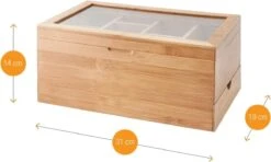 Amazy Theedoos Bamboe Extra Groot Met Lade En Theeplank - Thee Opslag Voor Theezakjes, Organizer Houten Doos Met Theekist, Theedozen Met 8 Verstelbare Verdelers, Opbergdoos -Koffiedrank Winkel 1200x720 1