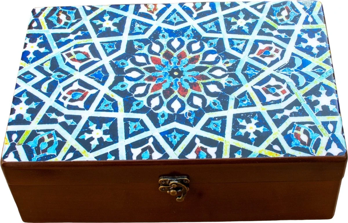 Perzische Theedoos Dahlia 20x30cm- Perzisch Patroon - Houtwerk - Persis Treasures 1 Perzische Theedoos Dahlia 20x30cm- Perzisch Patroon - Houtwerk - Persis Treasures