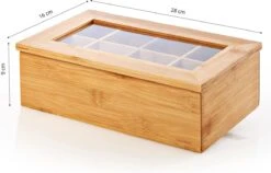 Lumaland Cuisine - Theedoos Van Bamboe - Theebox Met 8 Vakken - Duurzam Decoratief Materiaal - Ca. 28 X 16 X 9 Cm -Koffiedrank Winkel 1200x770 1