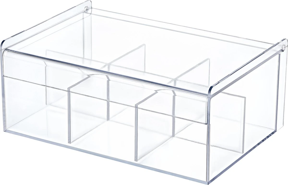 Box Up Theedoos - 6 Vakken - Ruimte Voor 60 Theezakjes - BPA Vrij - Transparant 2 Box Up Theedoos - 6 Vakken - Ruimte Voor 60 Theezakjes - BPA Vrij - Transparant - Afbeelding 2