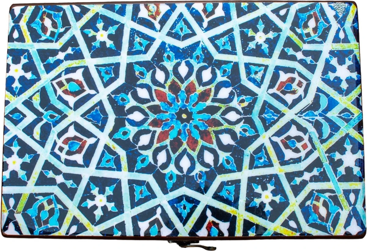 Perzische Theedoos Dahlia 20x30cm- Perzisch Patroon - Houtwerk - Persis Treasures 2 Perzische Theedoos Dahlia 20x30cm- Perzisch Patroon - Houtwerk - Persis Treasures - Afbeelding 2