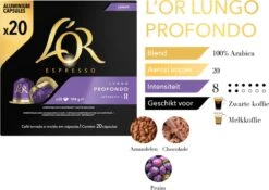 L'OR Lungo Profondo Koffiecups - Intensiteit 8/12 - 10 X 20 Capsules -Koffiedrank Winkel 1200x852 1