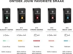 Aroma Club - Nespresso Compatible Capsules (120 St.) - No. 3 Strong George - Intensiteit 5/5 - Espresso - 100% Aluminium Koffiecups -Koffiedrank Winkel 1200x889 3