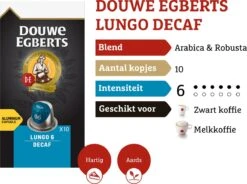 Douwe Egberts Lungo Decaf Koffiecups - Intensiteit 6/12 - 10 X 10 Capsules 13 Douwe Egberts Lungo Decaf Koffiecups - Intensiteit 6/12 - 10 X 10 Capsules -Koffiedrank Winkel 1200x895 1