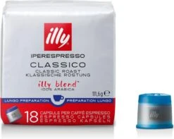 Illy - Iperespresso Koffie Home Classico Lungo 6 X 18 Capsules -Koffiedrank Winkel 1200x956 2