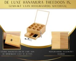 Hanamura Luxe Theedoos 9 Vaks – Lade Voor Losse Thee – Incl. Thee-ei, Theelepels, En Suikerdoos -Koffiedrank Winkel 1200x958 5
