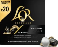 L'OR Espresso Ristretto Koffiecups - Intensiteit 11/12 - 10 X 20 Capsules -Koffiedrank Winkel 1200x975 1