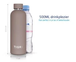 TIGR The Minimalist - Drinkfles - Thermosfles - RVS - 500ml - Taupe -Koffiedrank Winkel 1200x976 1